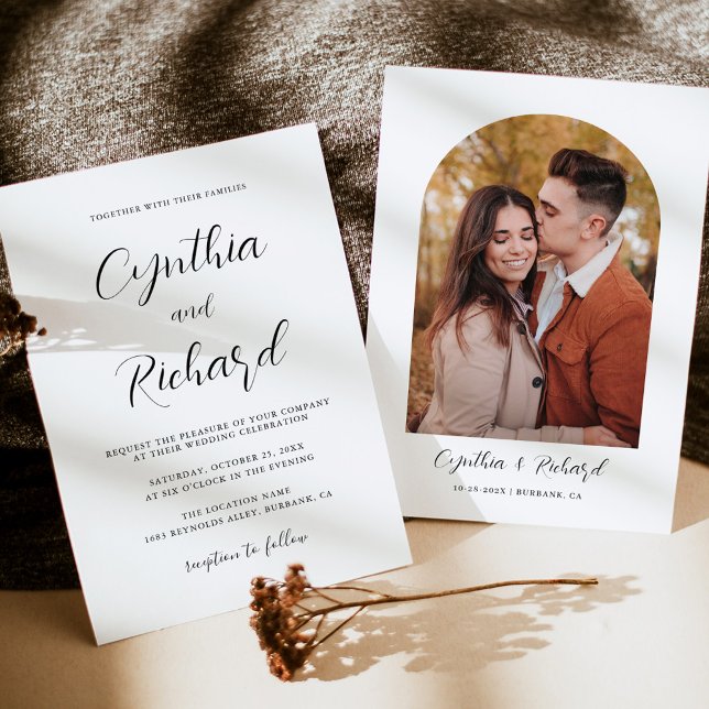 Invitación Estilo simplemente Minimalista con Boda de fotos (Subido por el creador)