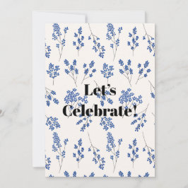 Invitación Estilo vintage floral azul