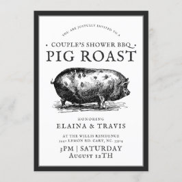 Invitación Estilo Vintage | Parrillada de Cerdo Asado en la D