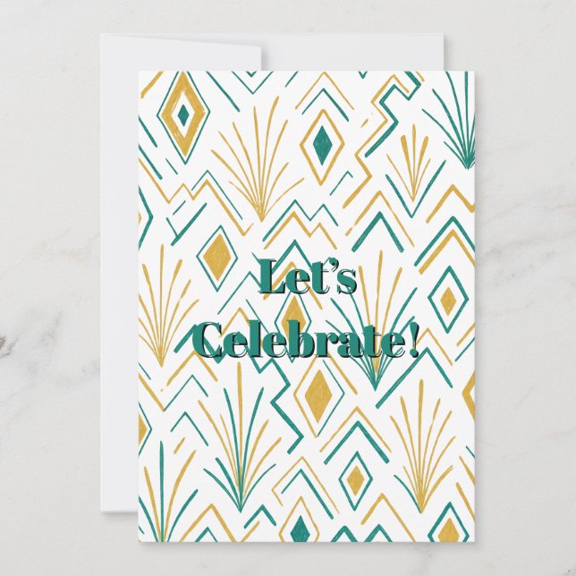 Invitación Estilo vintage, retro, años 70  (Anverso)
