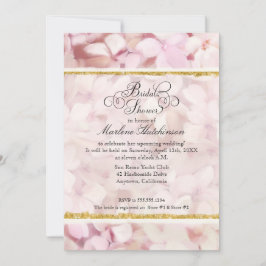 Invitación Estilo vintage Rubor Pink Hydrangea Bridal Shower