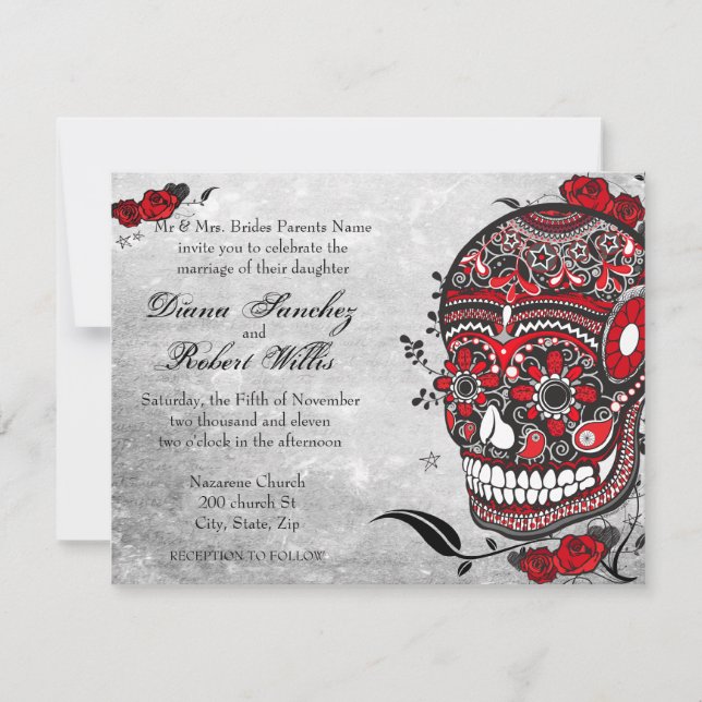 Invitación Estilos muerte y florecimiento del tatuaje invitan (Anverso)