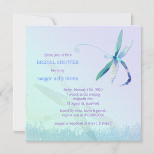 Invitación Estiloso Dragonfly Blue Purple Bridal Shower