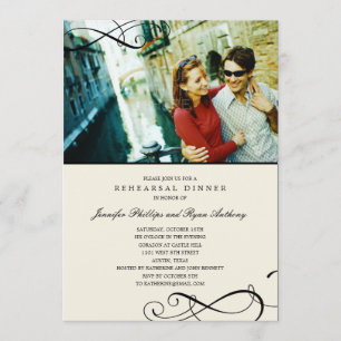 Invitación Estiloso ensayo escénico/ducha de matrimonio