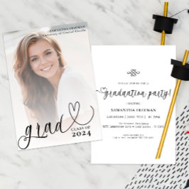 Invitación Estiloso guión de la fiesta de graduación de tipog