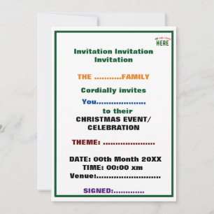 INVITACIÓN ESTILOSO MODERNO PERSONALIZABLE BLANCO VERIFICADO 