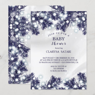 Invitación Estiloso patrón de luz de flores azules