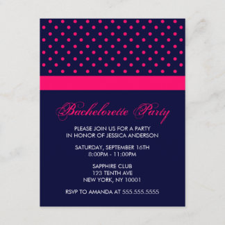 Invitación Estiloso patrón de puntos de polka rosado caliente