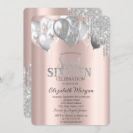 Invitación Estiloso Purpurina de Moda perfora globos