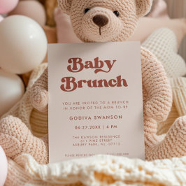 Invitación Estiloso retro Peach Pink Baby Brunch