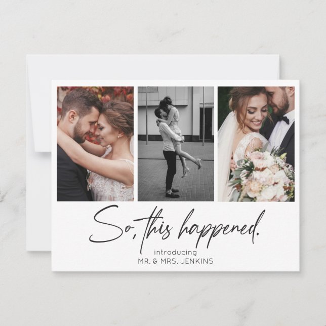 Invitación Esto Ocurrió En La Galería Multifoto Elopement (Anverso)