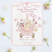 Estómago rosa y cumpleaños de los dinosaurios roar