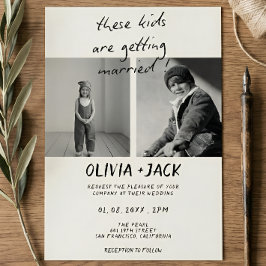 Invitación Estos Niños Se Van a Casar Foto Infantil Boda