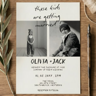 Invitación Estos Niños Se Van a Casar Foto Infantil Boda