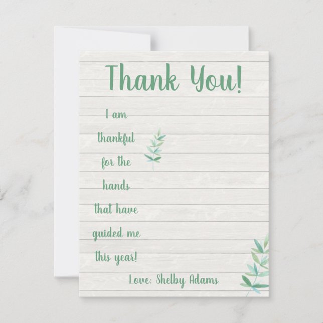 Invitación Estoy agradecido por las manos que me han guiado (Anverso)