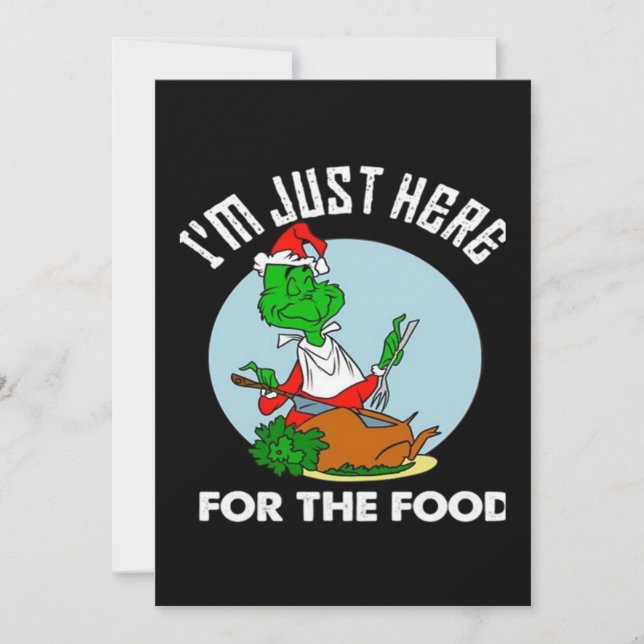 Invitación Estoy aquí solo por la comida  (Anverso)