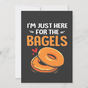 Invitación Estoy Aquí Solo por los Bagels Comida Judía 