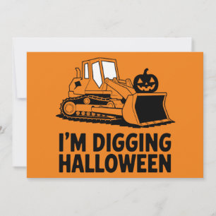 Invitación Estoy cavando niños de Halloween de la calabaza de