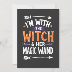 Invitación Estoy con la Bruja y su Halloween de Viento Mágico