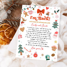 Invitación Estoy de vuelta Carta de llegada del Elfo de Navid