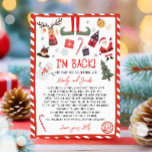 Invitación Estoy de vuelta Navidades de la carta de llegada d<br><div class="desc">(H) Esta linda carta de elfo es una adición perfecta a tus Navidades mágicos.</div>