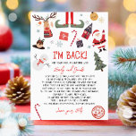 Invitación Estoy de vuelta Navidades de la carta de llegada d<br><div class="desc">(H) Esta linda carta de elfo es una adición perfecta a tus Navidades mágicos.</div>