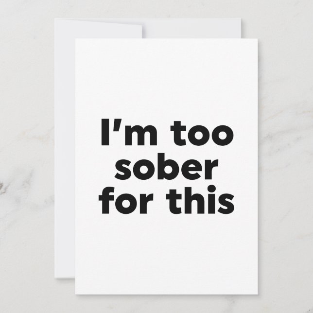 Invitación Estoy demasiado sobrio para esto (Anverso)