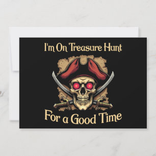 Invitación Estoy en la búsqueda de tesoros para los piratas d