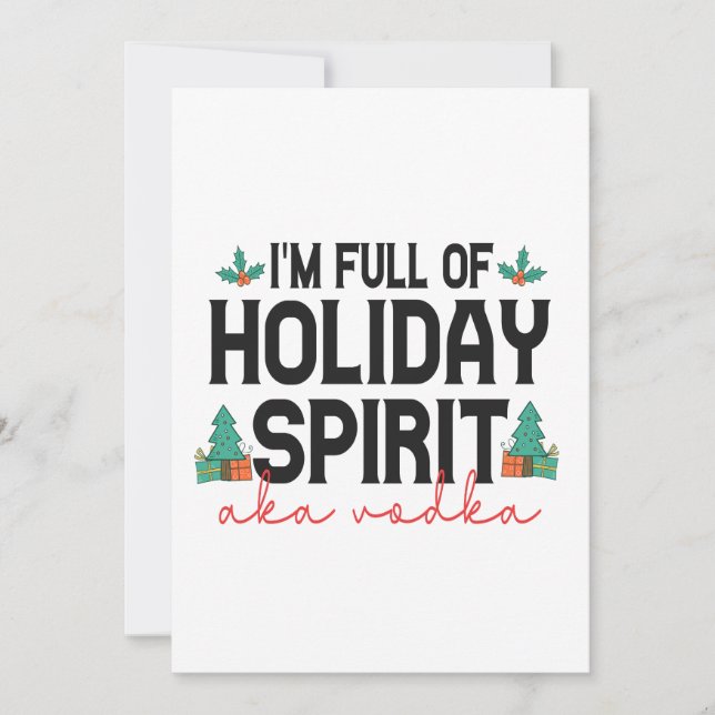 Invitación Estoy lleno de Navidades divertidos del espíritu d (Anverso)