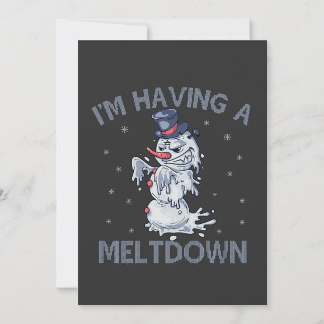 Invitación Estoy teniendo un regalo de Snowman, Navidades div (Anverso)