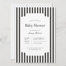 Invitación Estrecha de caramelo vertical blanca y negra estre