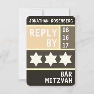 Invitación Estrella audaz de David Bar Mitzvah RSVP Responder