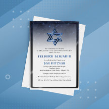 Estrella azul brillante de la barra Mitzvah de