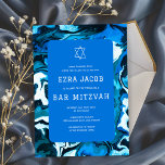 Invitación Estrella azul de mármol de David Personalizado Bar<br><div class="desc">¡Tarjeta perfecta para anunciar una mitzvah de murciélago, el bar mitzvah u otra celebración judía! ¡Hand hizo arte abstracto para ti en el frente y en el trasero! ¡TODO PERSONALIZABLE! Haga clic en "Personalizar" para editar el texto. Haga clic en "editar usando la herramienta de diseño" para ajustar las fuentes,...</div>