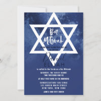 Estrella azul grunge de David Bar Mitzvah