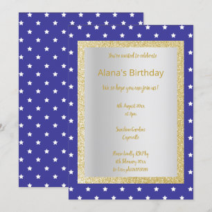INVITACIÓN ESTRELLA AZUL MODERNA TODAS LAS OCASIONES FIESTA O