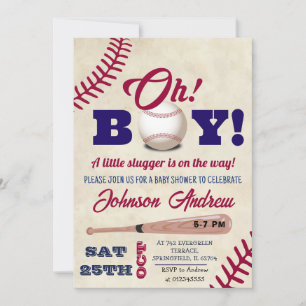 Invitación Estrella Baby Shower All Star de béisbol personal