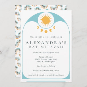 Invitación Estrella celeste Sol amarillo azul amarillo murcié
