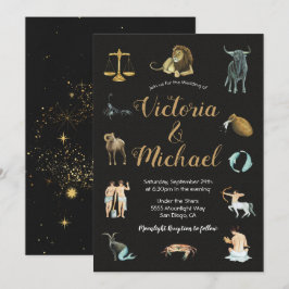 Invitación Estrella celestial de Zodiac Signos de Constelació