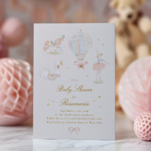 Invitación Estrella Chica de Baby Shower Princesa Fairytale B