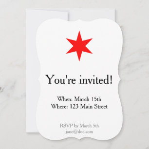 Invitación Estrella de 6 puntas de la bandera de Chicago