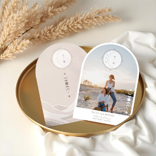 Invitación Estrella de Boho Moon Salva al Boda de fotos de Da