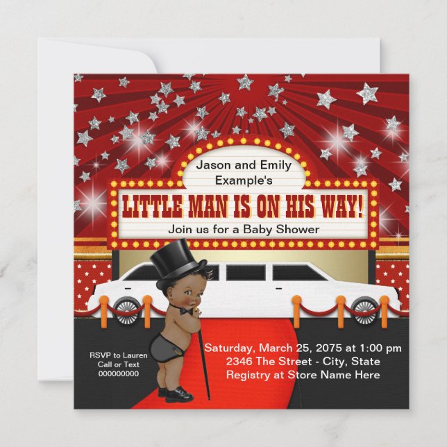 Invitación Estrella de cine de la emoción de Little Man Baby  (Anverso)