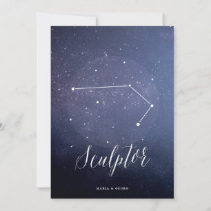 Invitación Estrella de constelación Escultor de número de mes