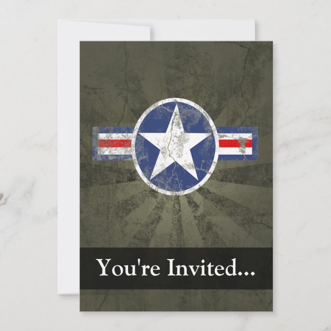 Invitación Estrella de cosecha patriótica militar (Anverso)