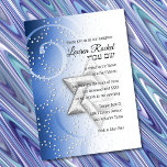 Invitación Estrella de David azul shimmer de Bat Mitzvah<br><div class="desc">Invitaciones a Bat Mitzvah Blue Shimmer Star de David Bar Mitzvah y Bat Mitzvah diseñadas por Umua. Impreso y enviado por Zazzle o sus socios.</div>