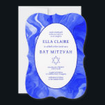 Invitación Estrella de David Bar Bat Mitzvah<br><div class="desc">¡Tarjeta perfecta para anunciar una mitzvah de murciélago, el bar mitzvah u otra celebración judía! Hand hizo arte giratorio de acuarelas en la parte delantera y trasera. ¡TODO PERSONALIZABLE! Haga clic en "Personalizar" para editar el texto. Haga clic en "editar usando la herramienta de diseño" para ajustar las fuentes, colores...</div>