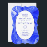 Invitación Estrella de David Bar Bat Mitzvah<br><div class="desc">¡Tarjeta perfecta para anunciar una mitzvah de murciélago, el bar mitzvah u otra celebración judía! Hand hizo arte giratorio de acuarelas en la parte delantera y trasera. ¡TODO PERSONALIZABLE! Haga clic en "Personalizar" para editar el texto. Haga clic en "editar usando la herramienta de diseño" para ajustar las fuentes, colores...</div>