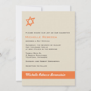 Invitación Estrella de David Bat Mitzvah