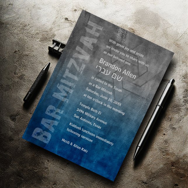 Invitación Estrella de David Blue Grunge (Subido por el creador)